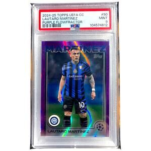 2024 Topps UCC Purple FlowFractor #50 Lautaro Martinez Inter Milan PSA 9 Pop 1
